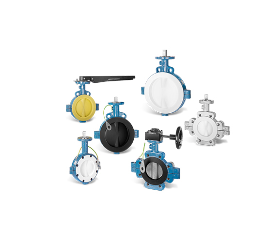 PTFE lined butterfly valve