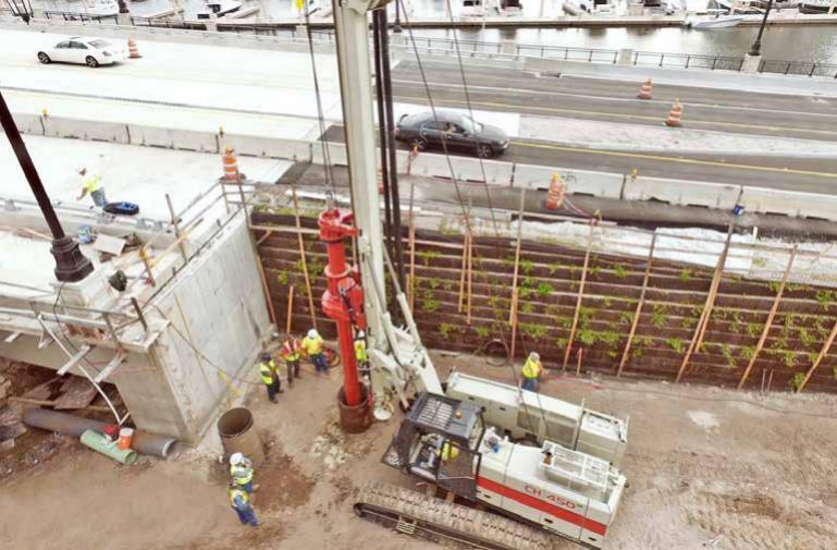 Large caliber drilling rig